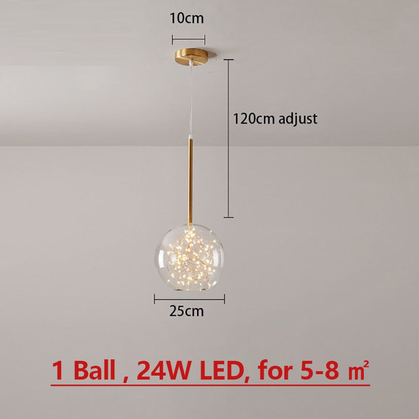 רונה מנורה תלויה LED זכוכית